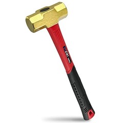 2lb Brass Sledge Hammer,Non-Sparking, Comfortable Fiberglass Handle,2 2LB