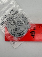 Wind Cave National Park Bench Mark Hiking Staff Stick Medallion NEW