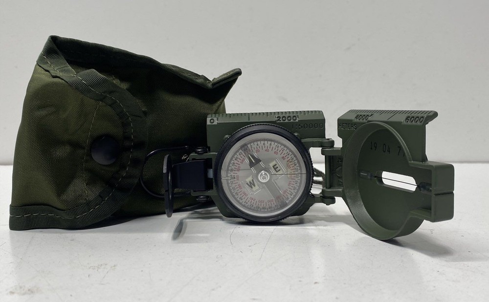 Cammenga Model 3H Tritium Lensatic Compass US Military Issue OD Green With Pouch