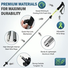 Collapsible Trekking Poles Hiking Lightweight Folding Hiking Poles W/ Flip Lock