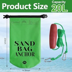 RunNico 500D Sand Anchor for Small Boats,2 in 1 PWC Jet Ski Green-2pcs-20L