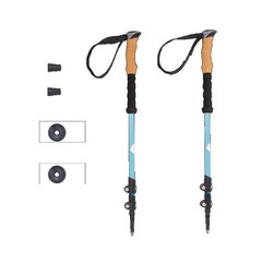 Lightweight Carbon Fiber Adjustable Quick Lock Trekking Poles with Cork Grip