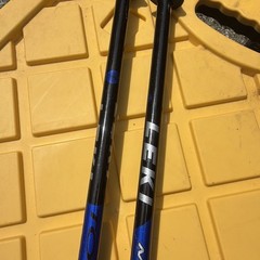 Pair Adjustable Trekking Poles Black Blue Foam Grip Wrist Straps