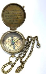 Brass Compass Unique Print Compass With Leather Case Brass Compass With Chain