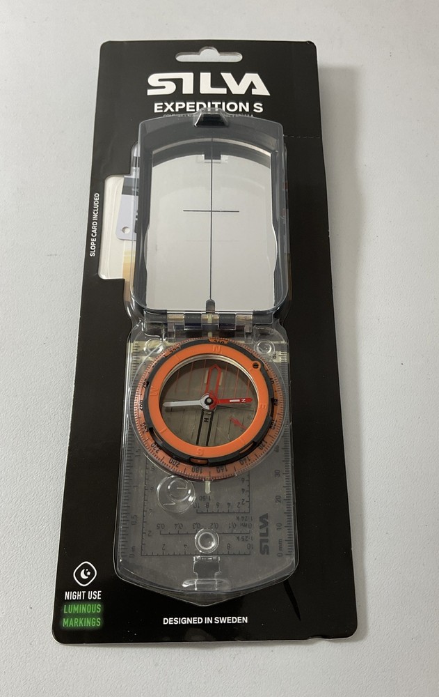 Silva Expedition S Mirror Sighting Compass – Transparent/Orange – Brand New