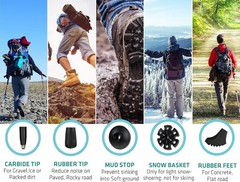 Trek-Z Cork Grip Trekking Poles – Lightweight Folding Hiking Poles, Adjustabl…