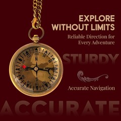 Antique Engraved Brass Compass with Wooden Box Inspirational Gift for Son