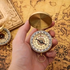 Waterproof Luminous Outdoor Compass Brass Pocket Size Fits Camping & Hiking US