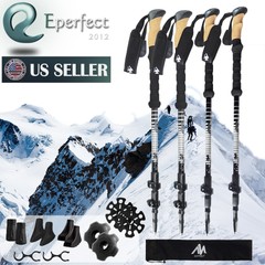1 Pair Trekking Poles Walking Hiking Sticks Anti-shock Collapsible Alpenstock