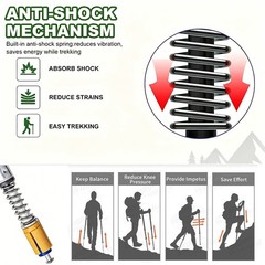 Telescopic Trekking Poles Walking Hiking Sticks Adjustable Anti-shock Alpenstock