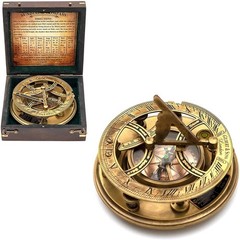Handmade Brass Ross London Nautical Marine Round Pocket Compass