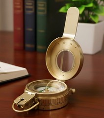 Brass WWII Military Compass, British Prismatic Pocket Compass- HIKING -CAMPING