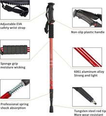 Lightweight Adjustable Shock Absorbing Trekking Poles, 2-pc Pack