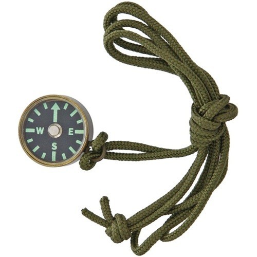 Combat Ready Antique Brass Compass with Neck Lanyard Glow Markings