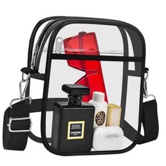 Clear Bag for Stadium Events Small Clear Purse Crossbody Bag for Women Black