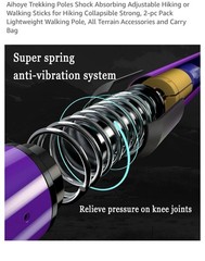 Aihoye Shock Absorbing Trekking Poles 2pack Purple