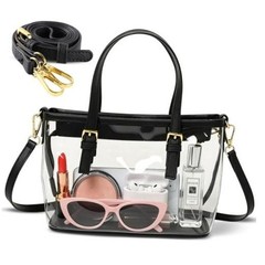 Clear Bag for Stadium Events, Stadium Approved Clear Crossbody Bag, Clear Black
