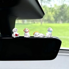 Mini Dog Figurines Cute Car Dashboard Decor, 12 Pcs Dog Car Accessories