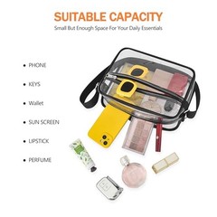 Clear Bag for Stadium Events Clear Messenger Bag Suitable for Small Black-1