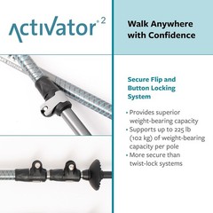 ACTIVATOR 2 Nordic Walking Poles with Carbide Tips – Adjustable for 4’2″ to 6’4″