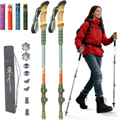 Collapsible Hiking Poles 24-54” Height Adjustable for /4’7”+, 1/4″ Camera Mount
