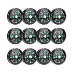 12 Pcs 20mm Mini Pocket Button Compass for Hiking Watch Band Paracord Camping