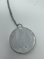 Vtg Japan Miniature Pocket Compass Watch Chain T-Bar Clasp Silver Metal