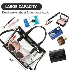 Clear Bag for Stadium Events, Stadium Approved Clear Crossbody Bag, Clear Black