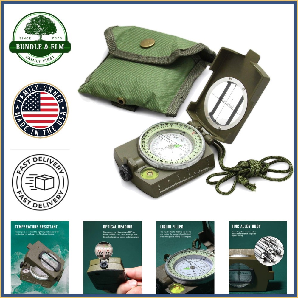 Compact Military Compass Ideal for Outdoor Activities, Waterproof & Lightweight