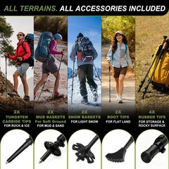 Carbon Fiber Trekking Poles – Lightweight Collapsible Hiking 3K Black