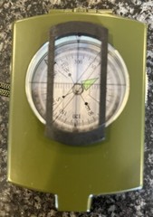 Lensatic Compass, army green, US Military Issue Pouch, bubble level 360 scale