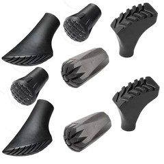 RONCHEN 8pcs Assorted Replacement Tips Hiking Stick Walking Trekking black
