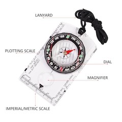 4 Pcs Outdoor Compass with Adjustable Transparent+Blue+Green+Orange