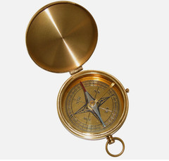 Large 4″ Brass Compass & Rosewood Storage Box, Fully Functional, Nautical Pirate