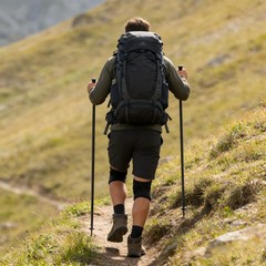 Trekking Pole Tactical Walking Stick, Multifunctional Aluminum Collapsible Su…