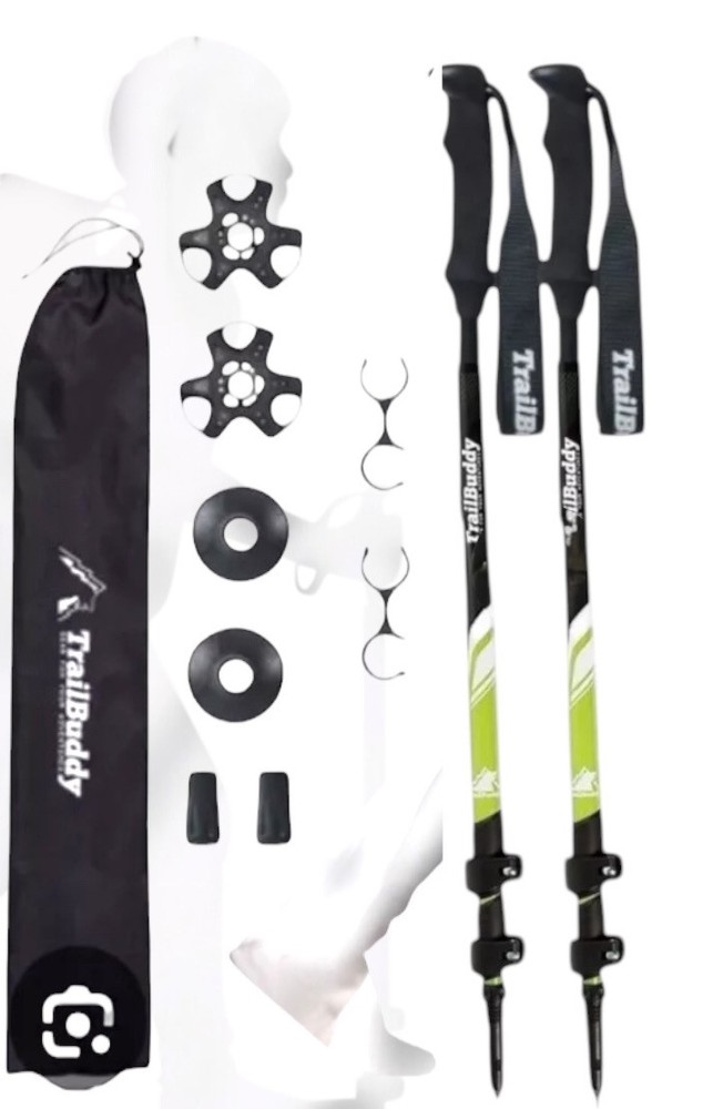TrailBuddy Trekking Aluminum Hiking Poles, Backpacking Gear (Jr Size) Pair of 2