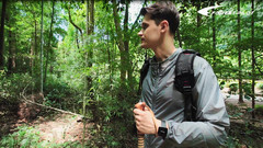 3pc Detachable Hiking Walking Stick Set with Compass, 48″ Soft Grip, Rubber Tip