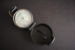Engineer Lensatic Compass Black Plastic Hiking Backpacking Display