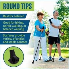Medium Round Rubber Feet for Trekking Poles – 4 Pack of Durable Replacement Tips
