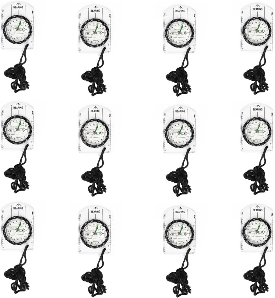 BOSOIRSOU 12pcs Orienteering Compass Set – Waterproof, Map Compass for Hiking…