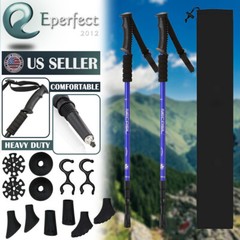 2 Packs Hiking Walking Sticks Trekking Poles Collapsible Lightweight Anti-Shock