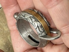 COOL UNIQUE VINTAGE MANUAL COMPASS PEWTER & COPPER