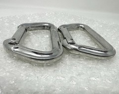 Omega USA Carabiner Metal D Ring 31kN Silver Oval Climbing Rescue Gear (LOT x2)