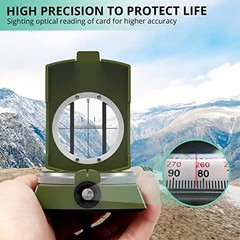 Multifunctional Hiking Compass – Military Metal Sighting Compass with Bronze