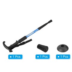 Trekking Poles, Collapsible Telescopic Hiking Pole 21-43 Inch T Handle Blue