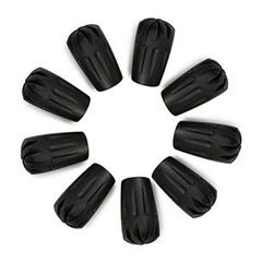 Black Rubber Diamond Trekking Pole Tip Protectors, Hiking Pole Replacement