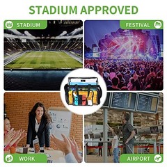 Clear Bag for Stadium Events, 12×5.5×12 Clear Tote Lunch Bag with Non Black
