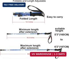 A ALAFEN Aluminum Collapsible Ultralight Travel Trekking Hiking Pole for Men and