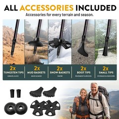 Lightweight Carbon Fiber Trekking Poles – Collapsible Hiking Sticks with Cork &
