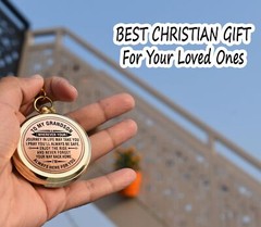 Gift for Grandson Brass Compass Engraved Quote | Memory Present to My Grandso…
